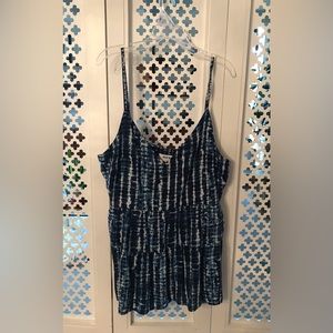 Navy blue tie-dyed tiered tank from Old Navy